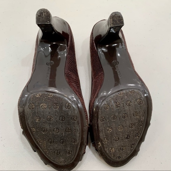 Giani Bernini Pumps Adult 6.5 M Brown Simona Buckle Peep Toe High Heel Women - Picture 8 of 9